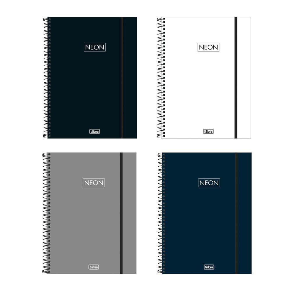 Caderno capa plástica 1x1 80fls Neon Masculino Tilibra