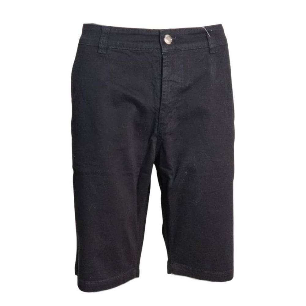 Bermuda Masculina Sarja Preta Tradicional Plus Size