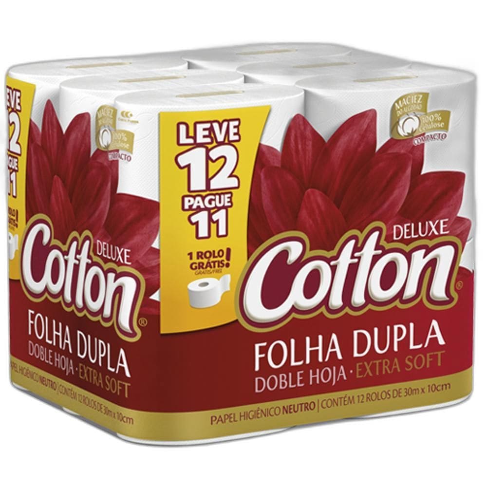 Papel Higiênico Cotton Folha Dupla 30M L12P11