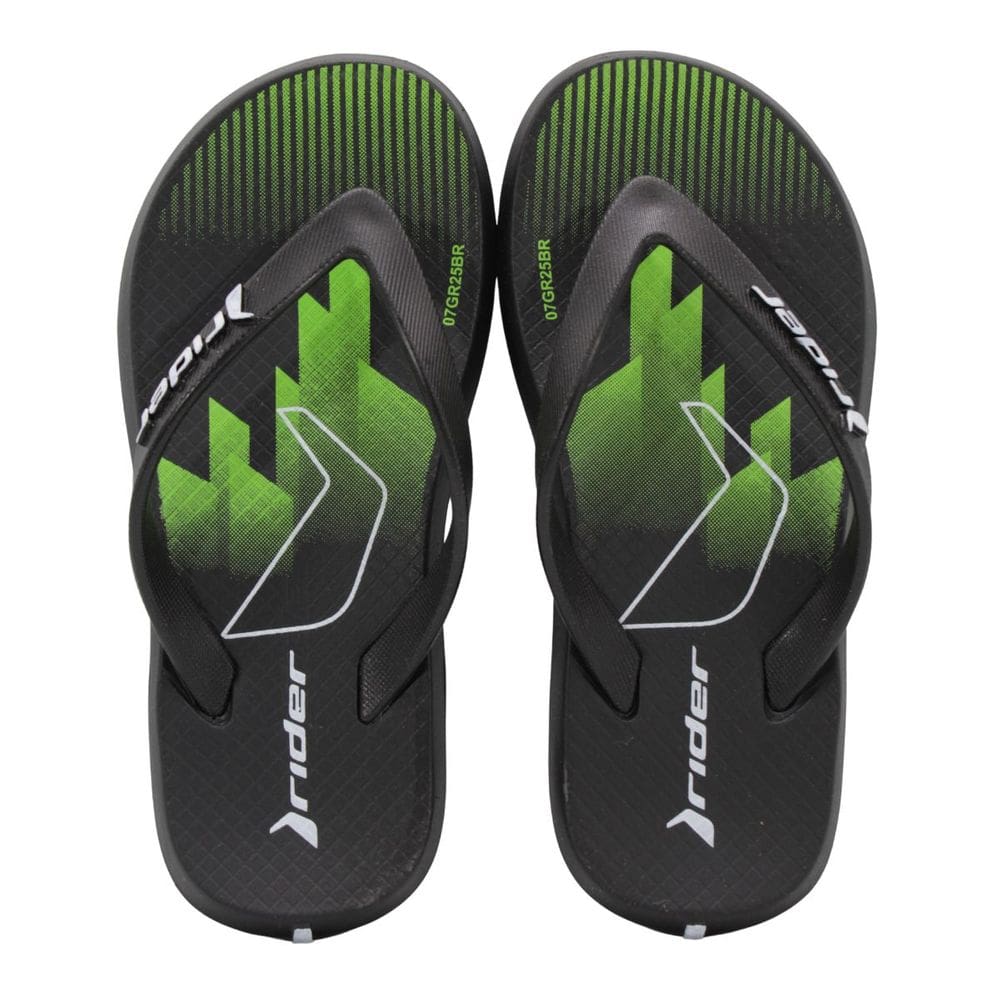Chinelo Infantil Rider 11957 R1 Style Preto e Verde