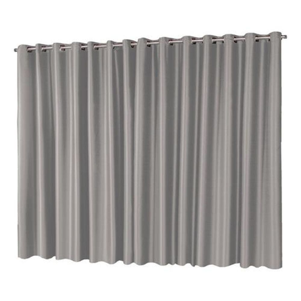Cortina Tecido Blackout Toque De Seda 2,80M X 1,80M - Cinza