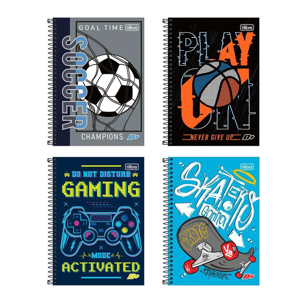 Caderno espiral capa dura 1/4 96 fls D Mais Tilibra