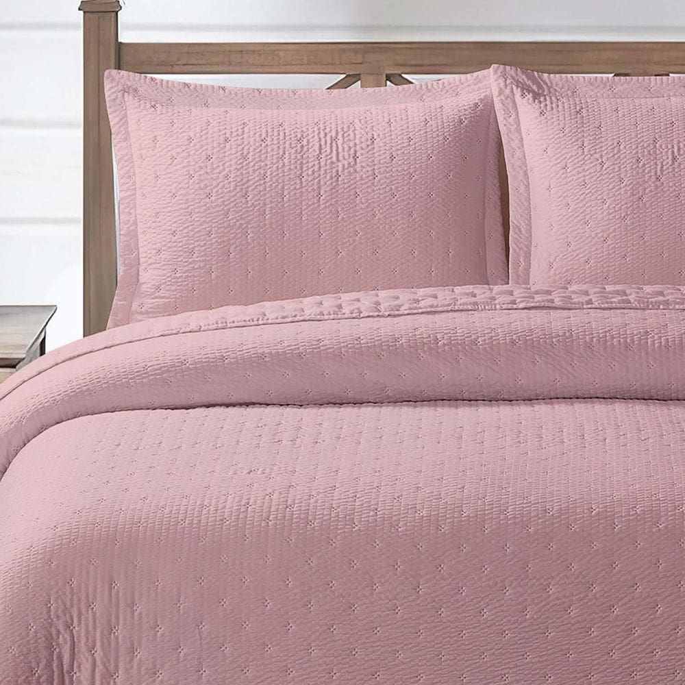 Cama Posta King Melinda Colcha Luxo Algodão Bordado 3 Pçs