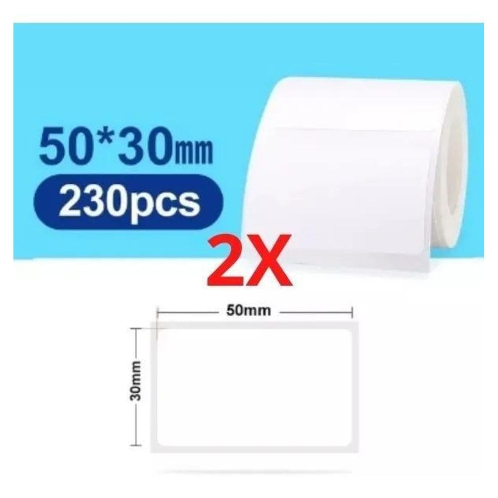 2X 2 Etiqueta 50X30 Niimbot B21 B1 230 Etiquetas Para Rolo