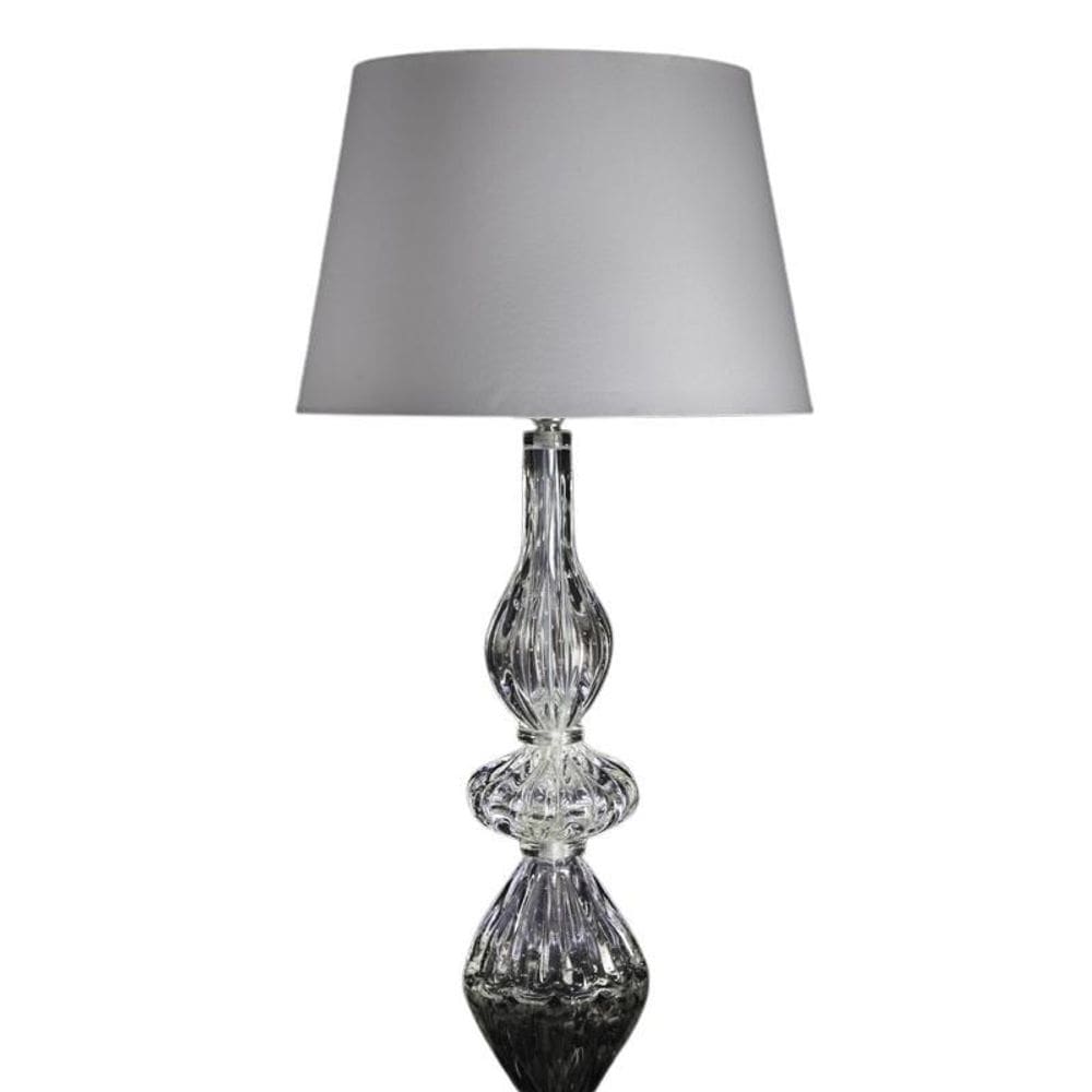 Abajour Em Cristal Murano Transparente - São Marcos 43Cm