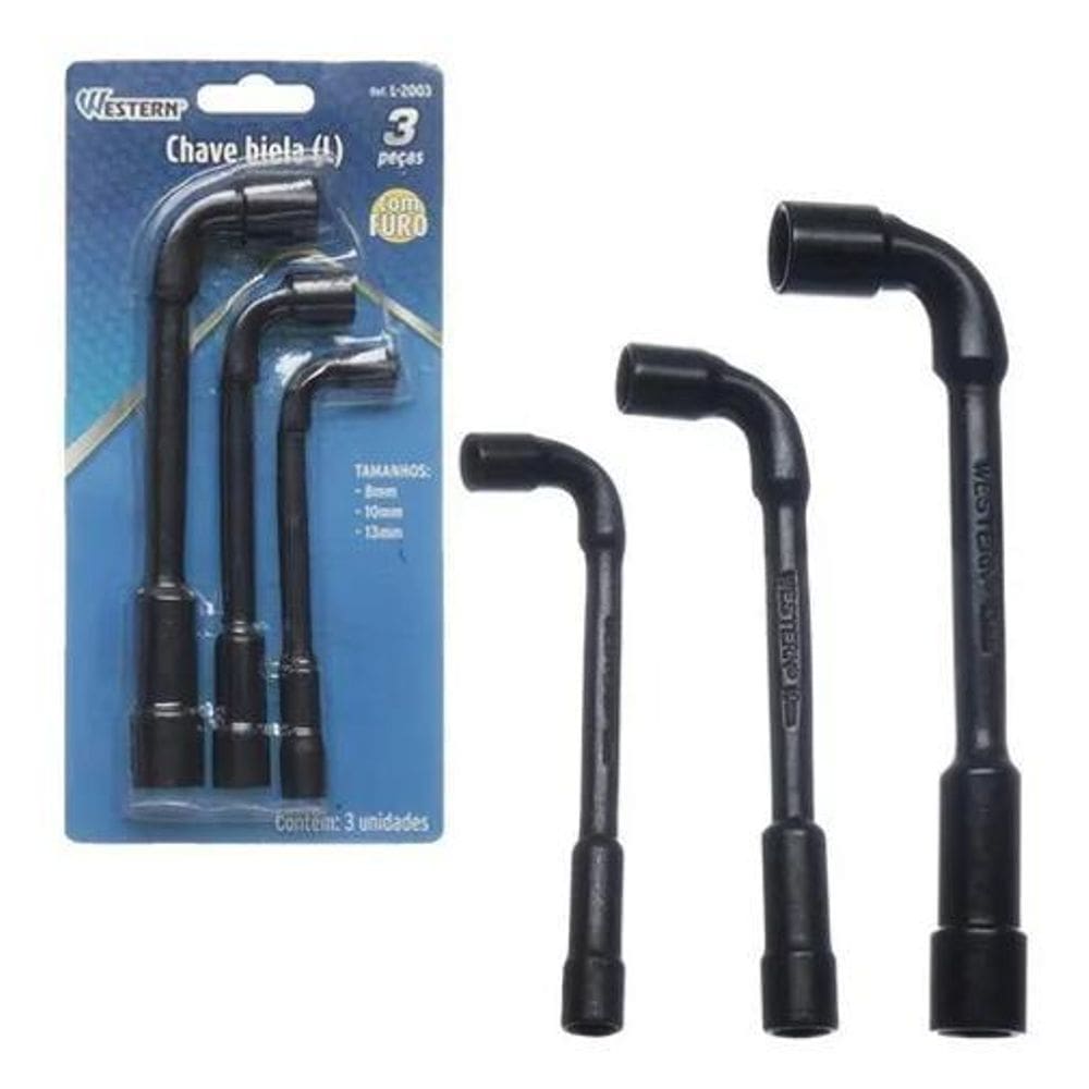 Kit Jogo De Chave Biela L Com Furo 3Pçs L-2003 Western