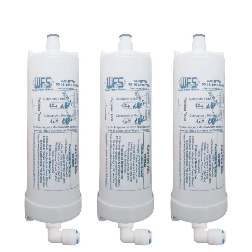 Kit 3 Filtro Refil Compatível Purificador Europa Noblesse