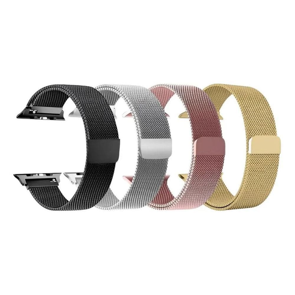 2X Pulseira Milanesa Metal Aço Smartwatch 38Mm 40Mm 41Mm 42M