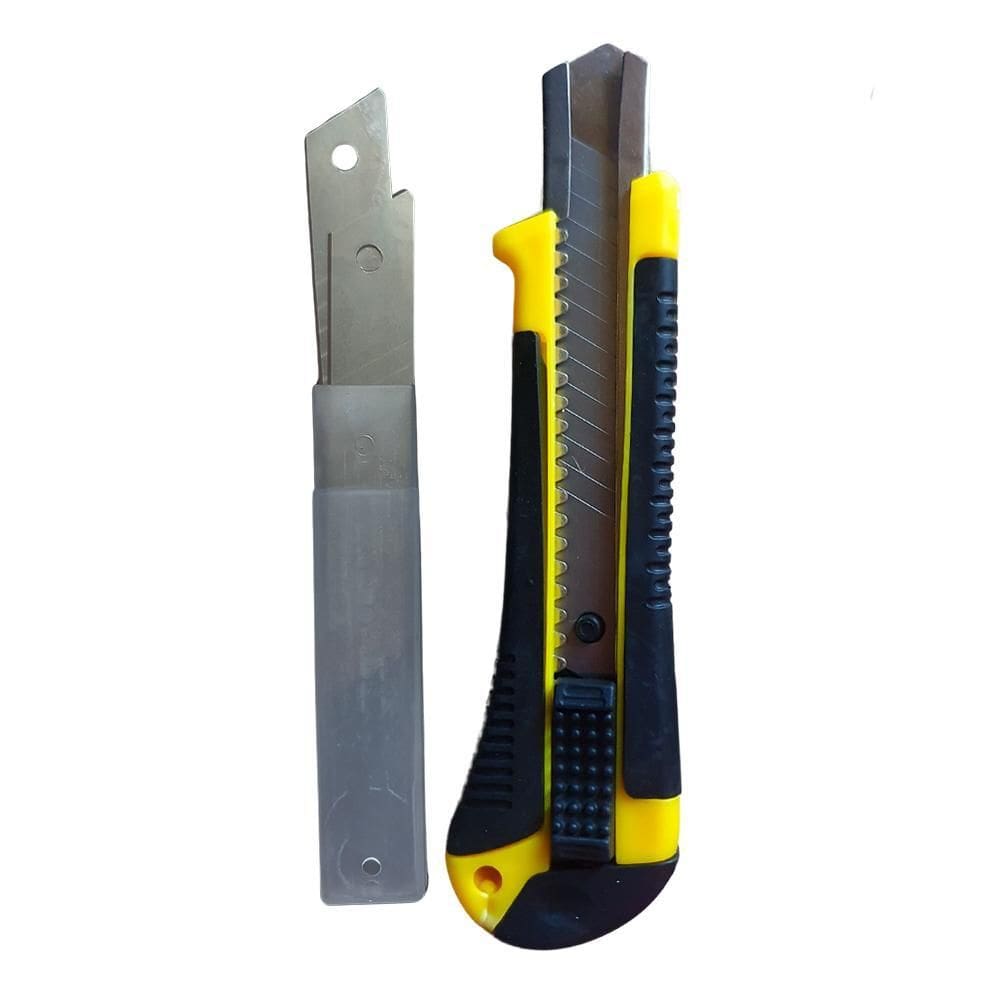 Estilete Profissional Cutter Knife Com Laminas 18Mm Amarelo