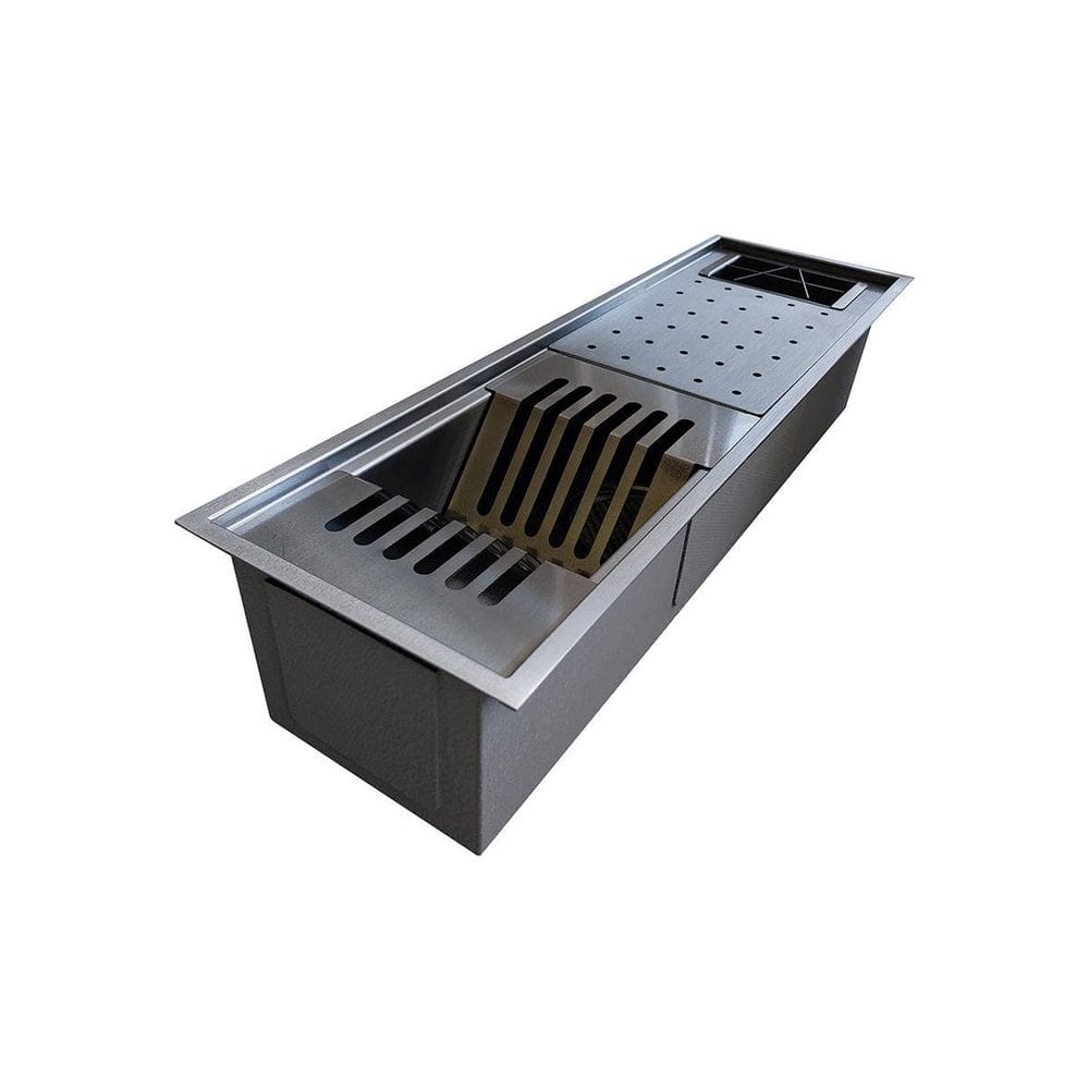 Calha Úmida Gourmet Escorredor Cozinha 60X19 Aço Inox Preto