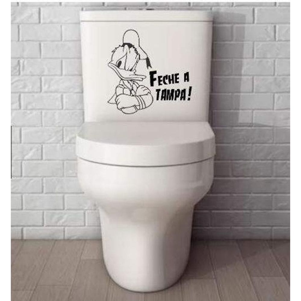 Adesivo Para Vaso Sanitário Feche A Tampa - Pato Donald