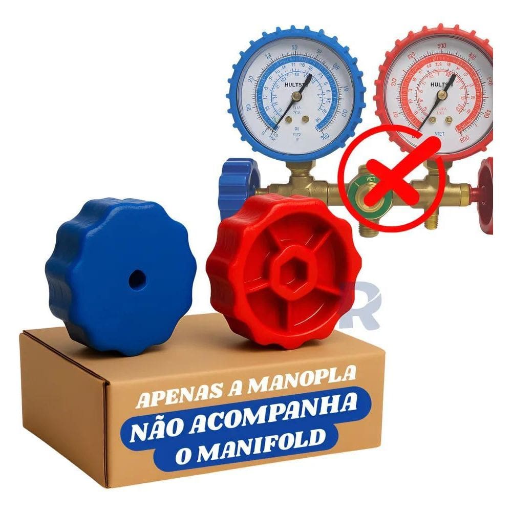 2X 2 Manopla Registro Volante Reforçado P Manifold Refrigera