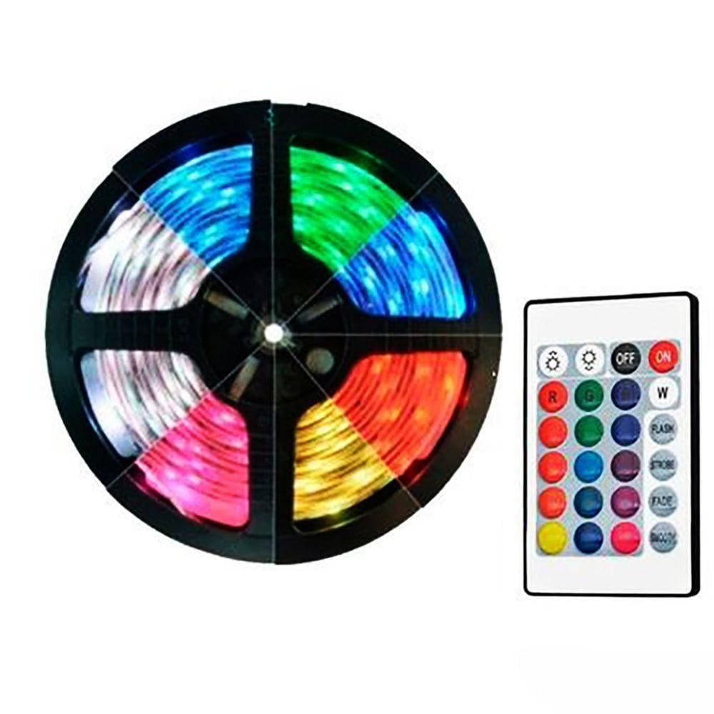 Fita Led Strip Rgb Usb 3 Metros Em Rolo Adesivo Tv, Computador E Setup Gamer Com Controle Remoto - Incolor