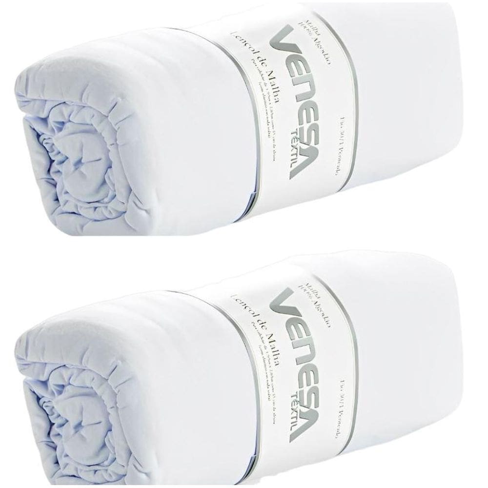 Kit 2 Lençóis De Malha Casal Super King Venesa