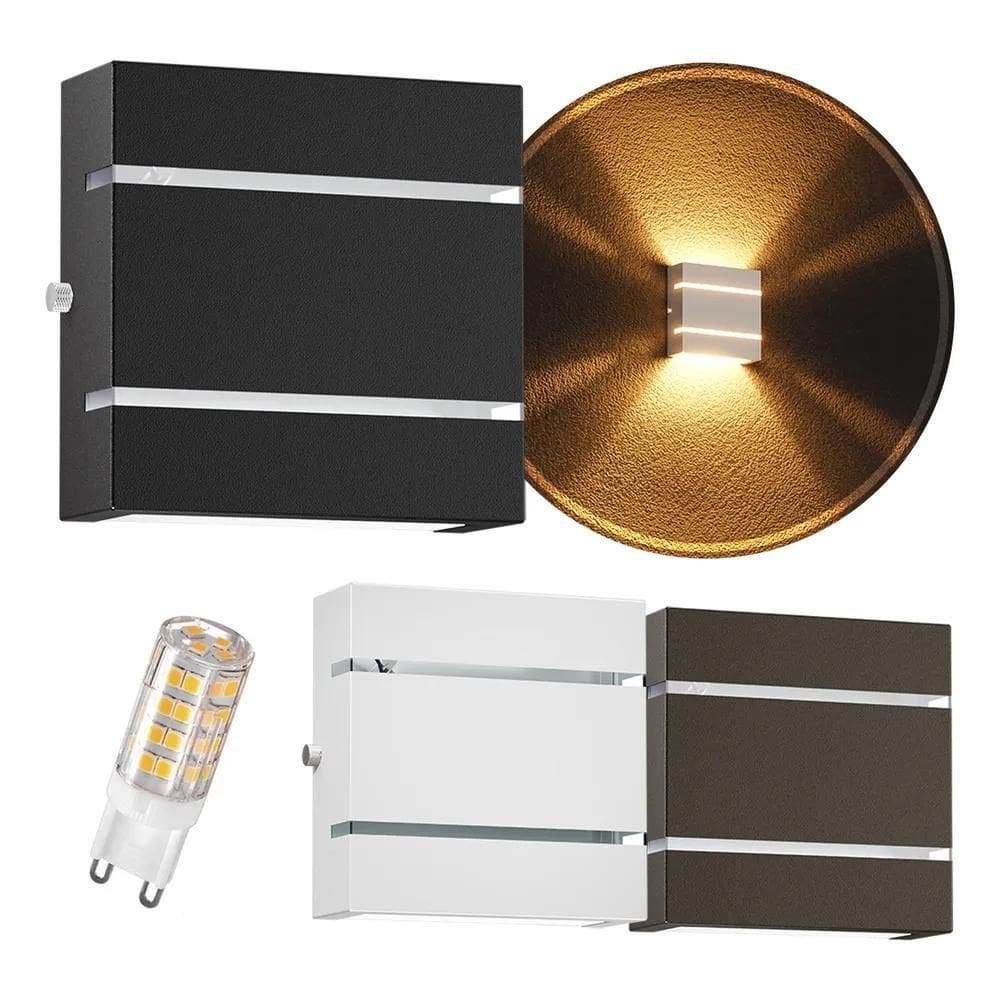 2X 10X Arandela Slim 2 Frisos Focos Externo+ 10 Led G9 5W