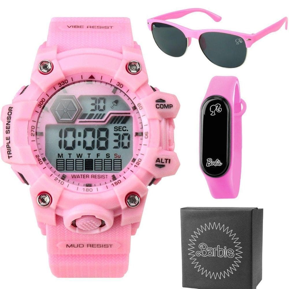 Relogio Digital Prova Dagua Infantil + Caixa Criança