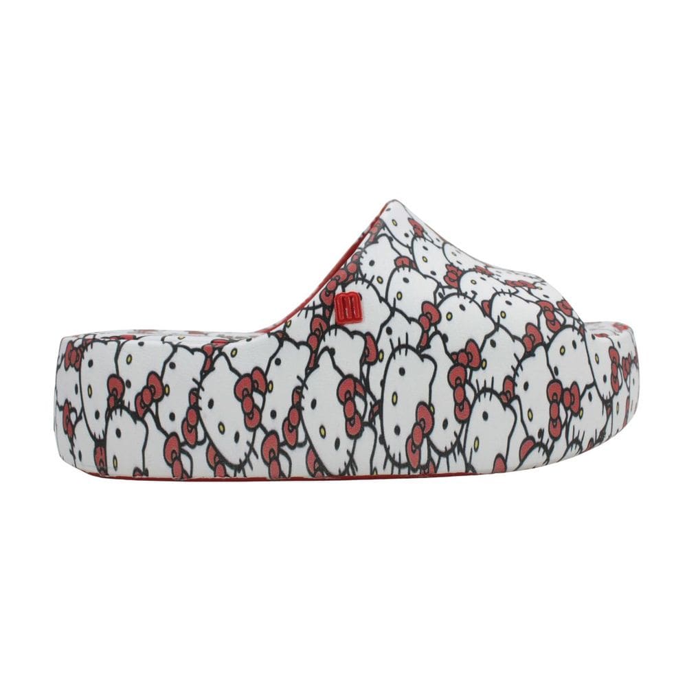 Tamanco Melissa Free Platform Slide + Hello Kitty Vermelho/Branco