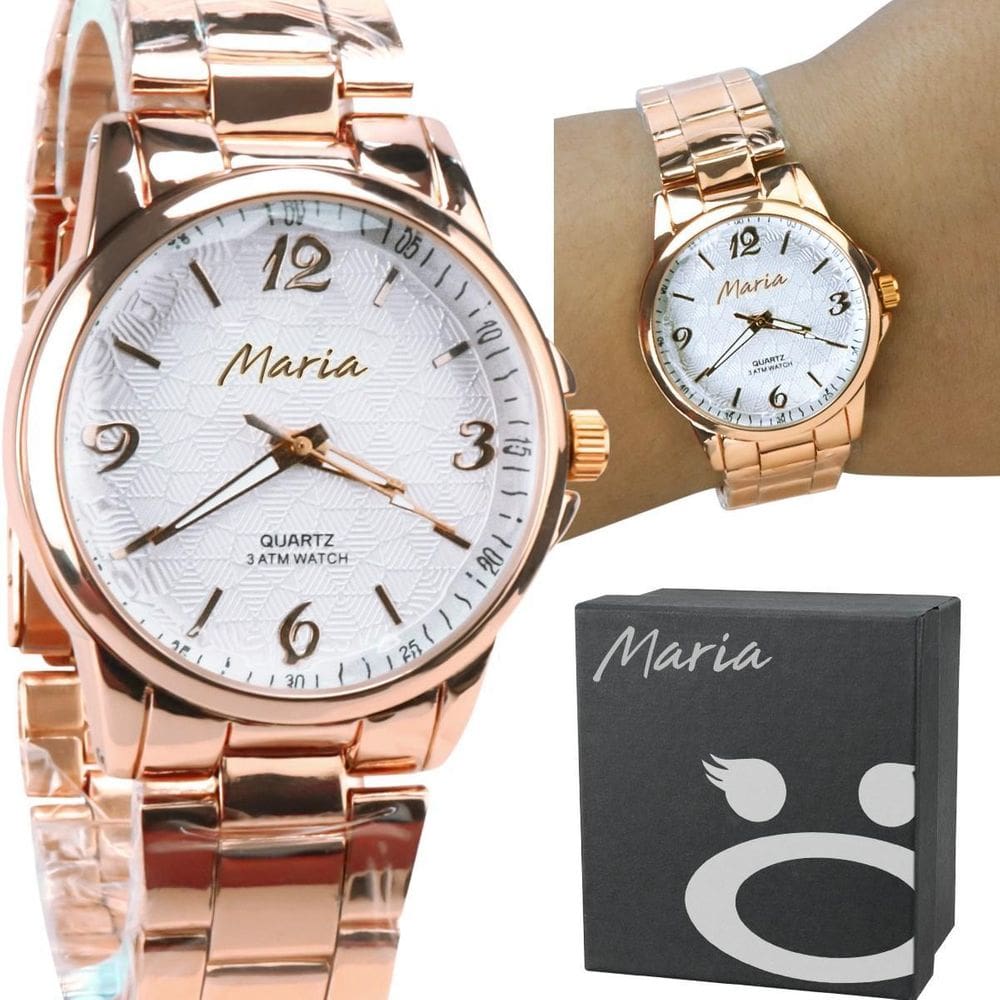 Relógio Feminino Aço Rose - Orizom Maria | Vidro Cristal