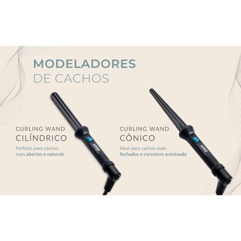 Modelador Cônico De Cachos Curling Wand 1/2 - Kiss New York