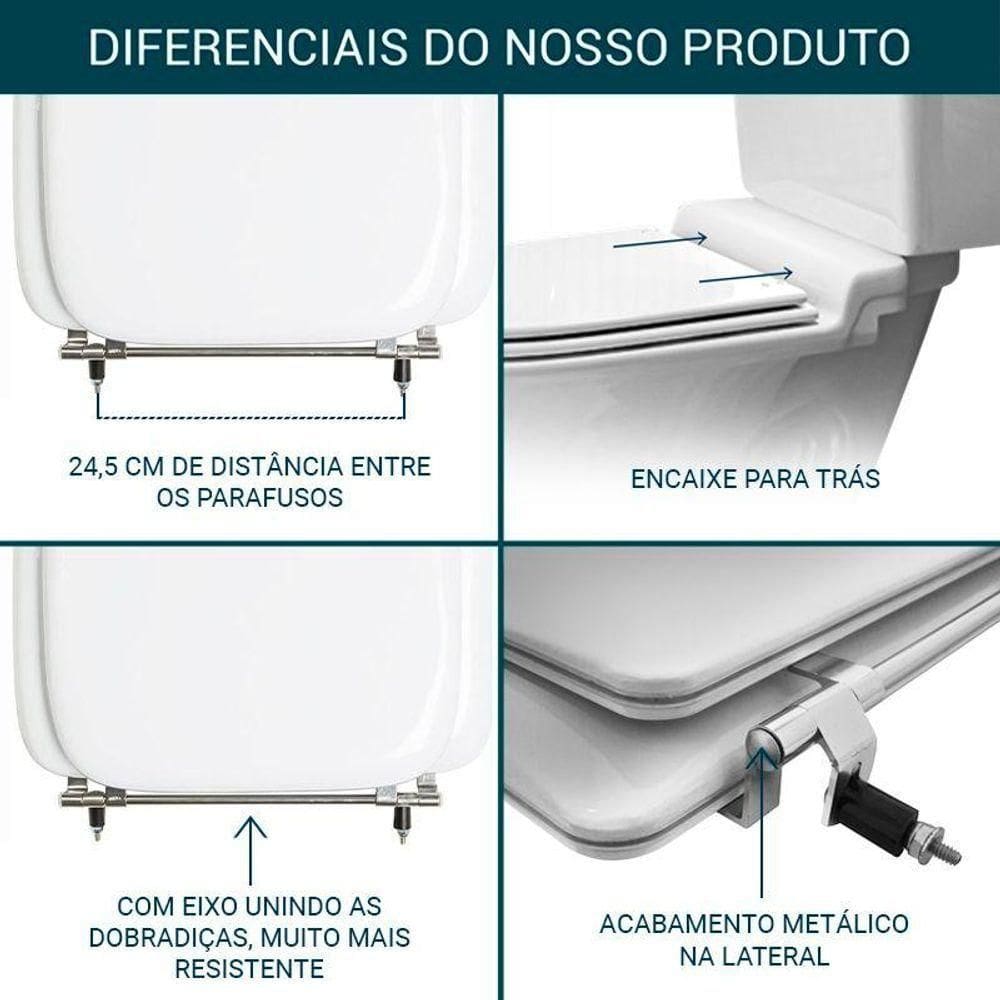 Assento Sanitário Almofadado Calypso Preto Para Louça Incepa