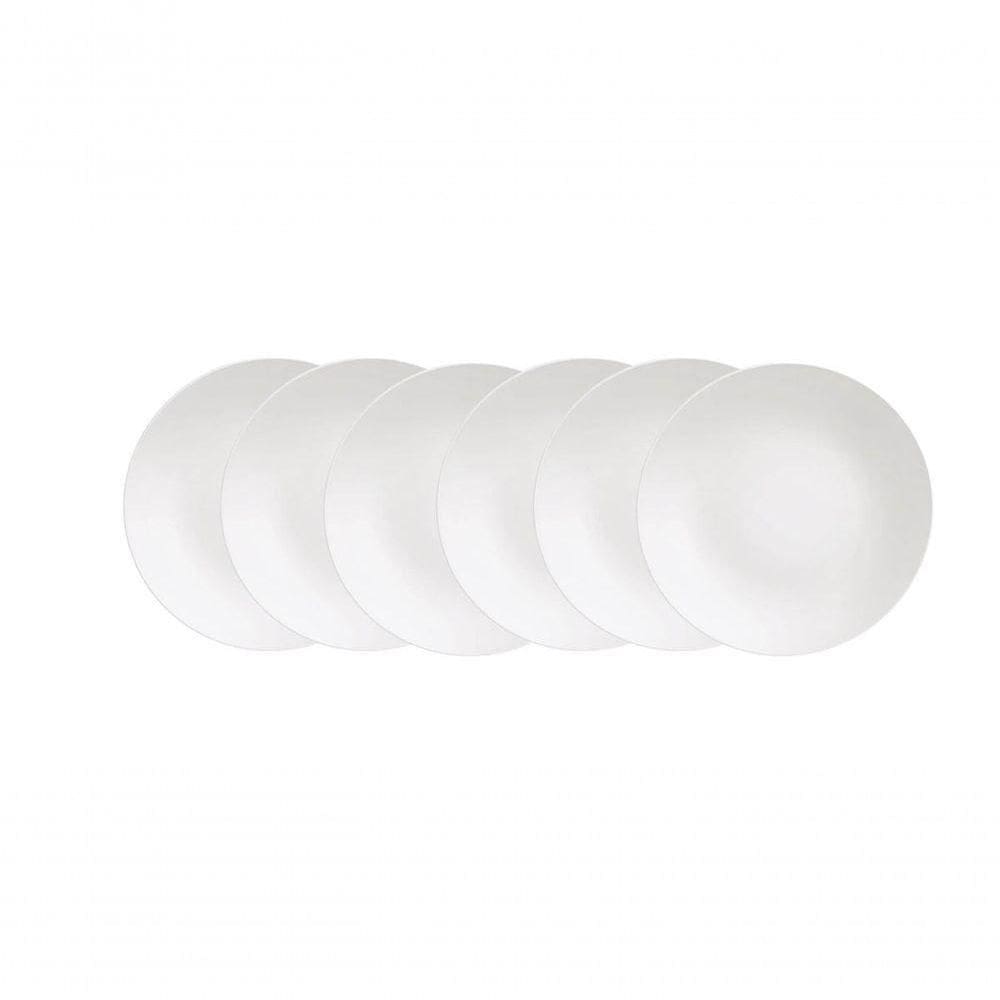 Conjunto De Pratos Raso Tramontina Leonora Em Porcelana 25cm 06 Peças