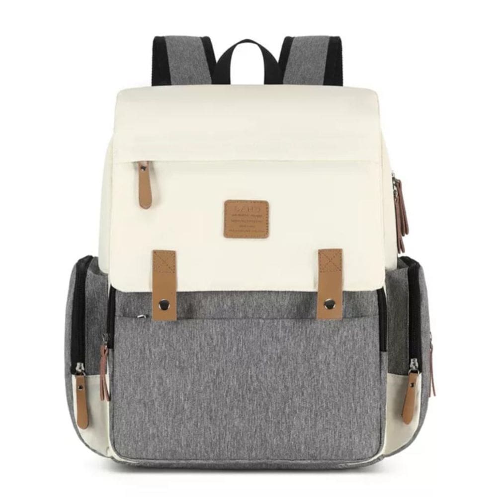 Bolsa Maternity Land Modelo Luxury Cinza Com Bege