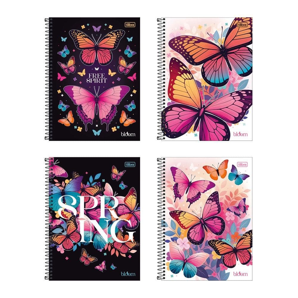 Caderno espiral capa dura univ 10x1 160fls Bloom Tilibra