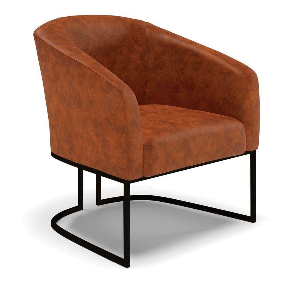 Poltrona Stella Corano Nozes Base Industrial Preto - D`Rossi