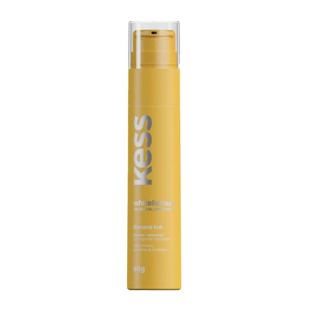 Gel Dental Kess Whitelicious Banana Ice com Flúor 60g