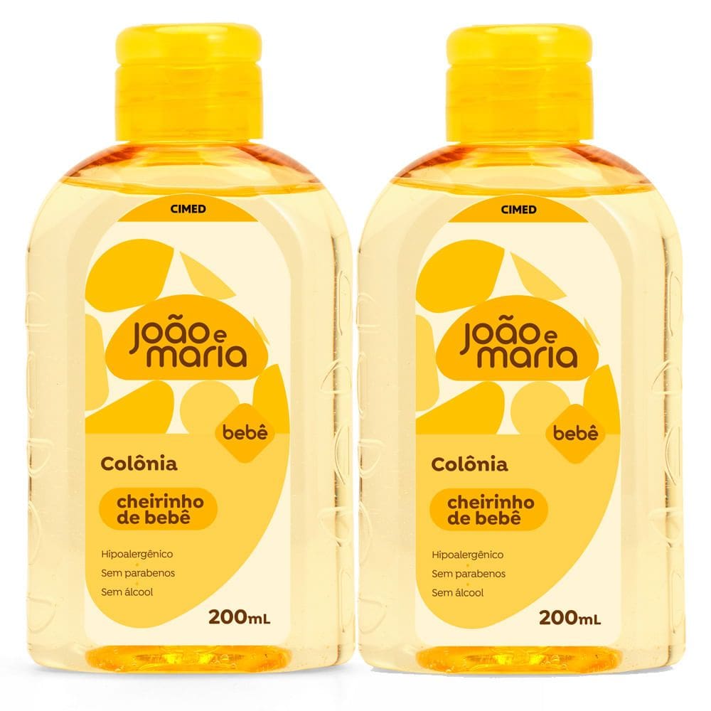 Kit 2 Colônia João e Maria Bebê Cheirinho de Bebê 200ml