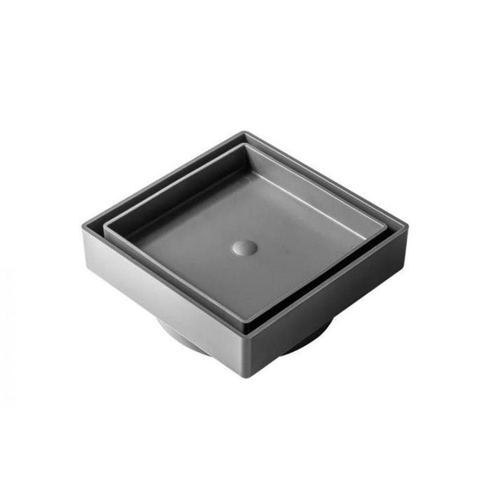 Ralo Oculto Invisível Quadrado 10X10 Cm Cinza Seca Piso E
