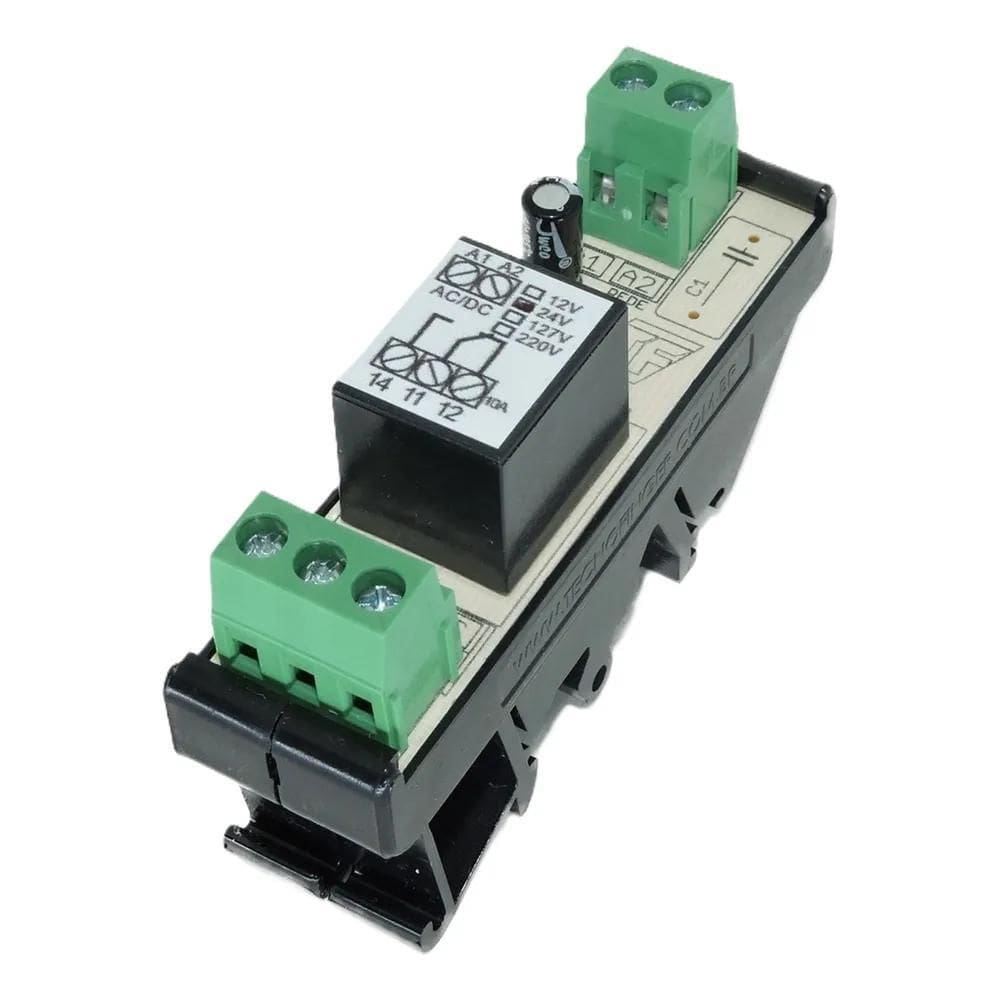 2X Relé Acoplador Borne Interface 5V, 12V, 24V, 127V E 220V
