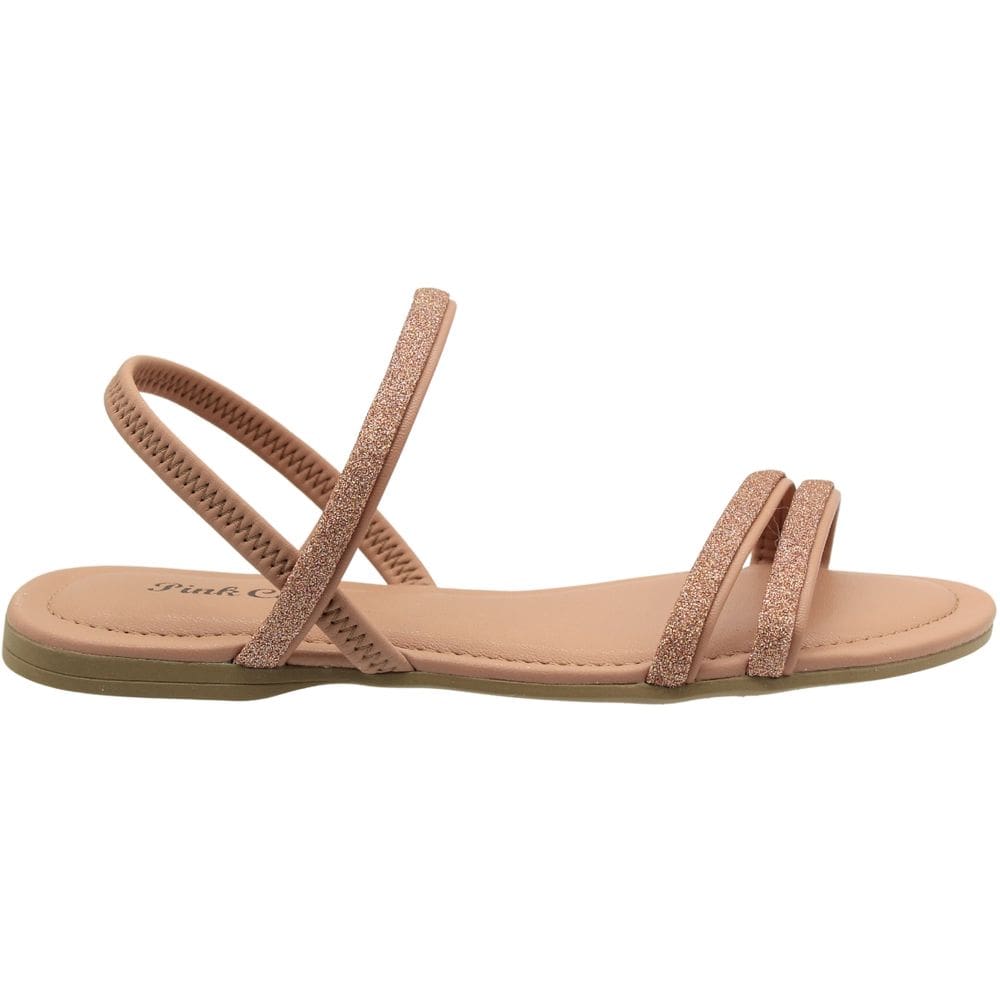 Sandália Rasteira Infantil Pink Cats Tiras Brilhantes Menina