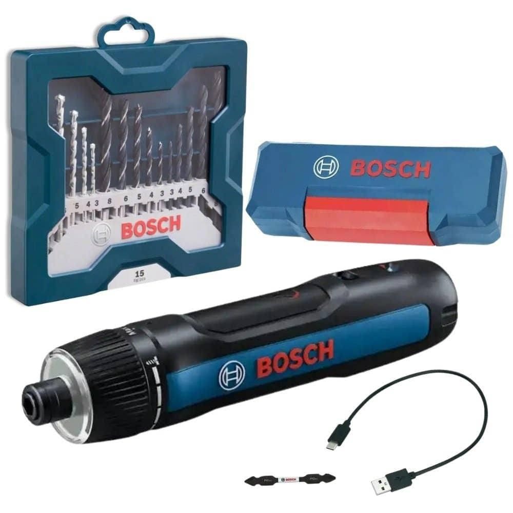 Parafusadeira a Bateria 3,6V GO-3 com Estojo de Brocas 15 Peças BOSCH