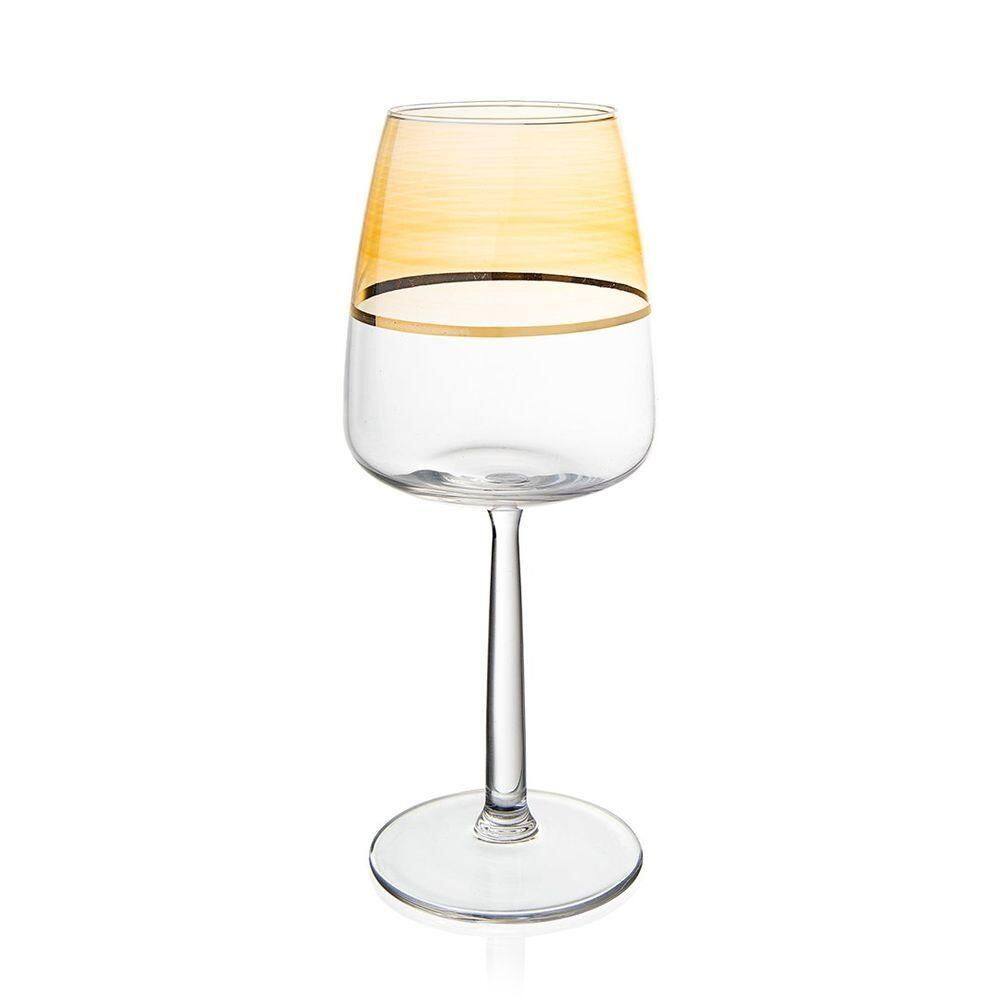 Taça Copa E Cia Duo Filetada Ouro 430ml Em Vidro âmbar