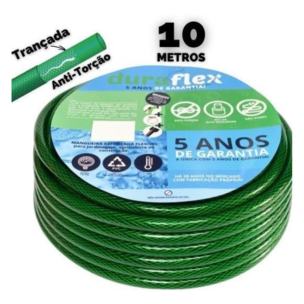 Mangueira Jardim Verde Trançada Antitorção 10 Metros
