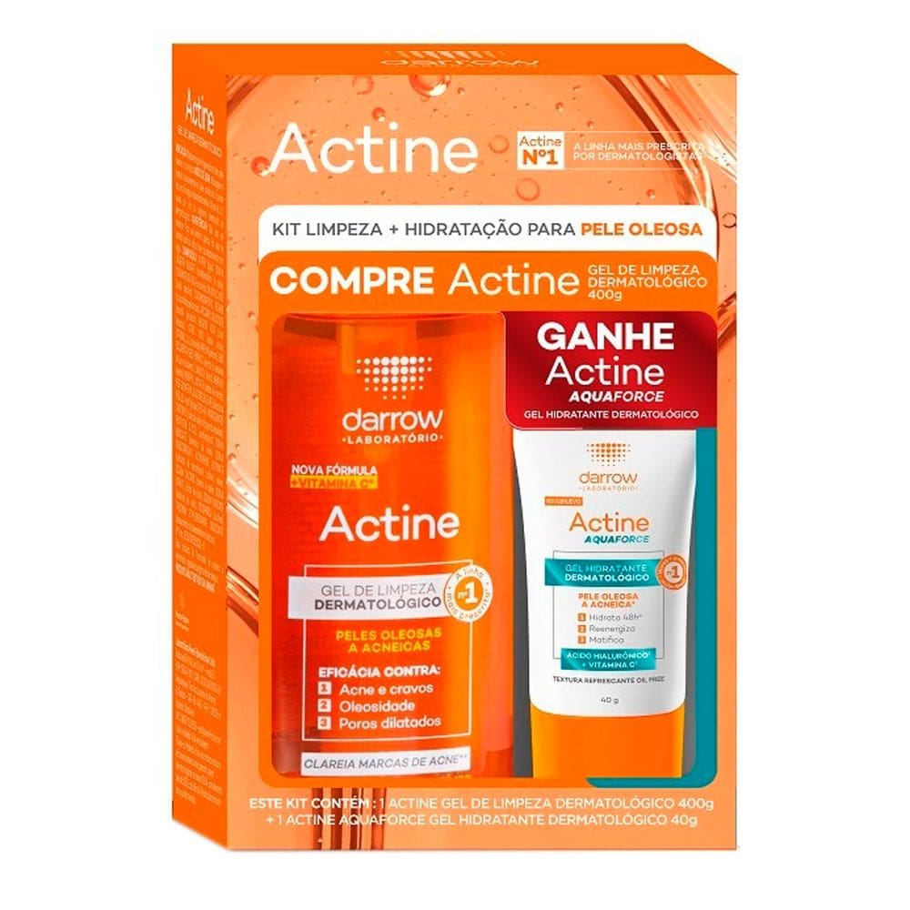 Kit Gel Limpeza Actine Darrow 400g e Ganhe Gel Hidratante Aquaforce 40g
