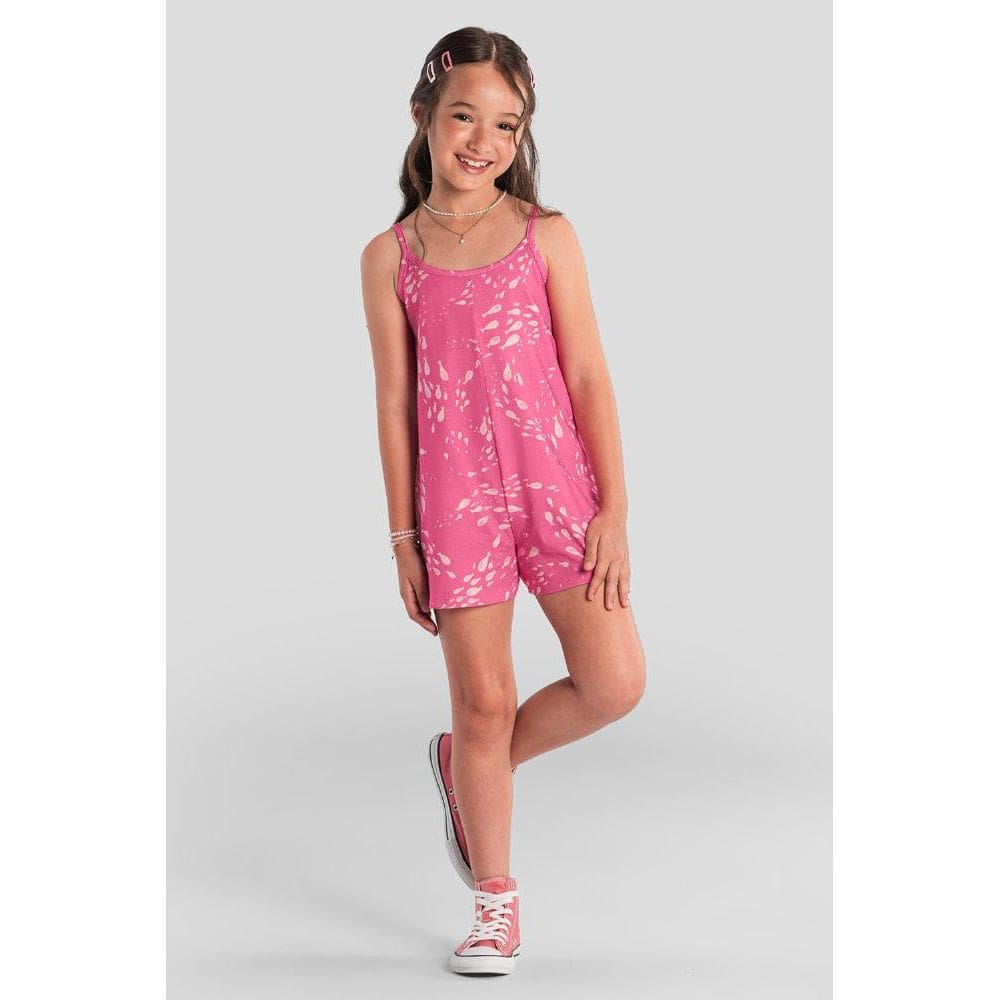 Macacão infantil menina de peixinhos Brandili