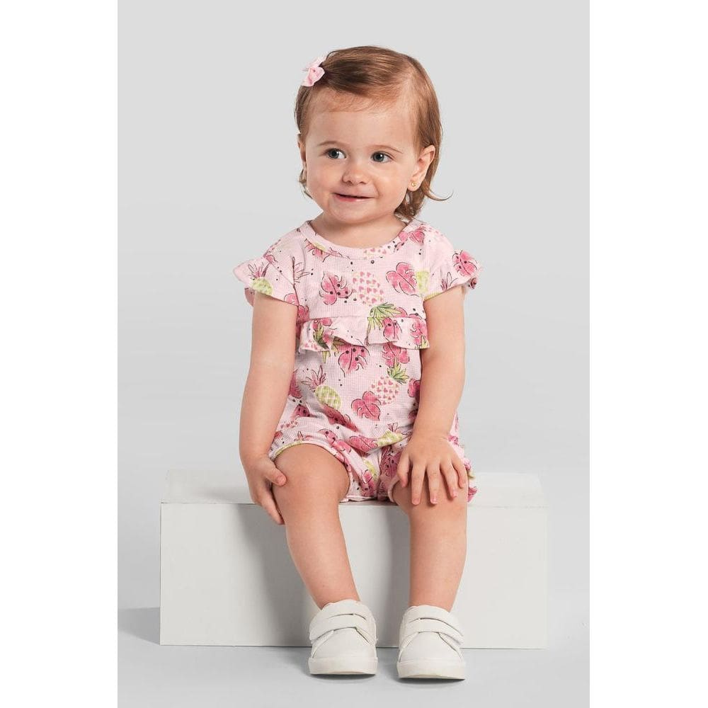 Macaquinho bebê menina de florzinhas Brandili Baby