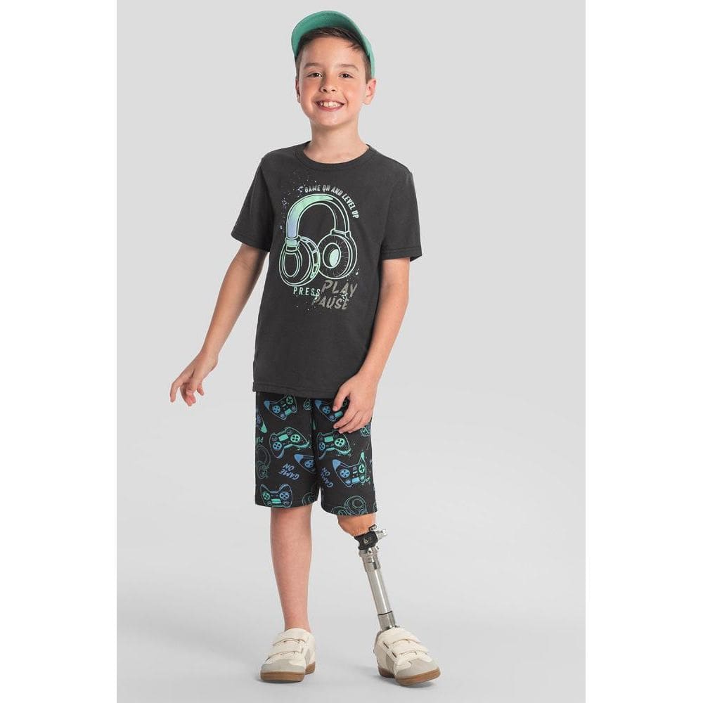 Conjunto infantil menino gamer Brandili