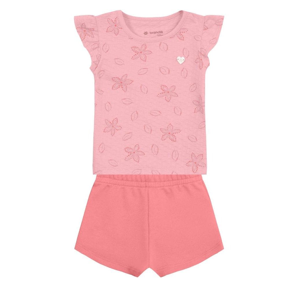 Conjunto bebê menina florido Brandili Baby