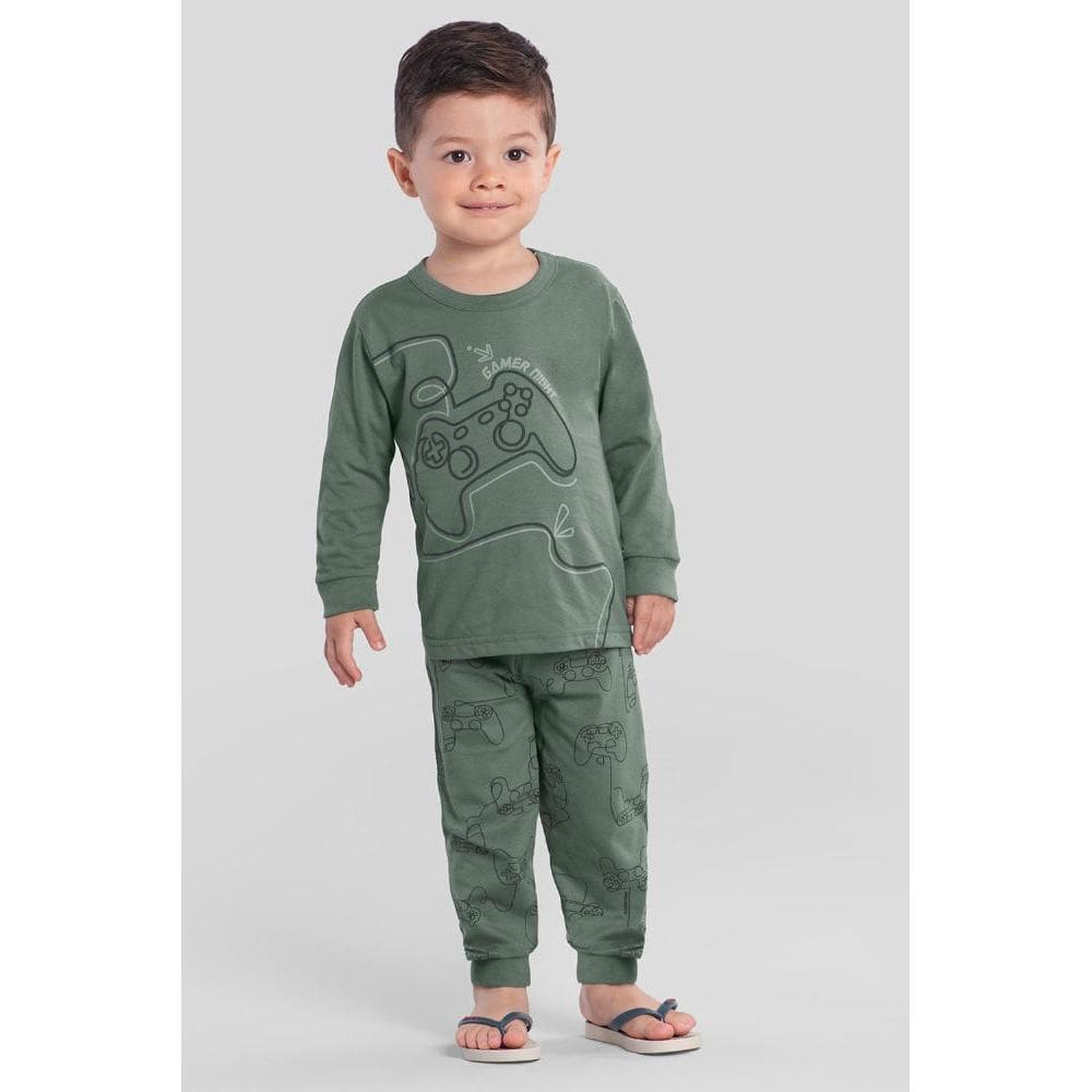 Pijama infantil menino de games em puff Brandili