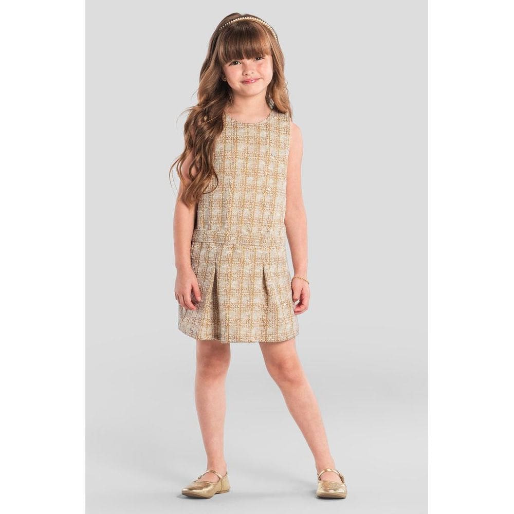 Vestido infantil menina quadriculado Mundi