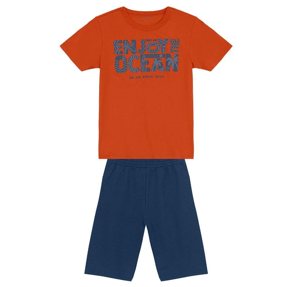 Conjunto infantil menino em puff Brandili