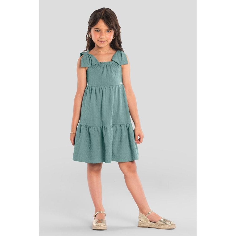 Vestido infantil menina com laço Mundi