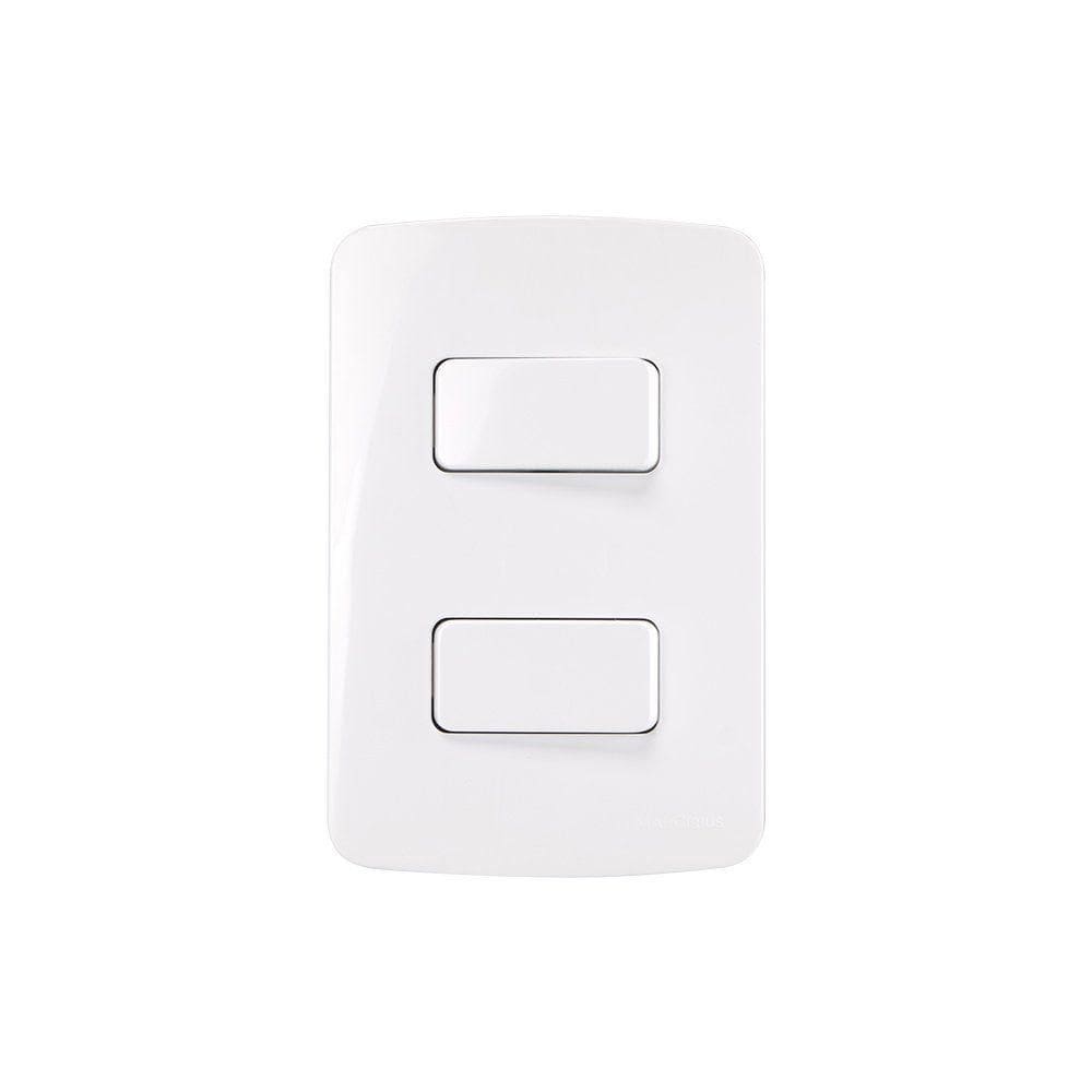 Interruptor Simples Duplo Margirius B3 10a Com Placa 4x2 Branco
