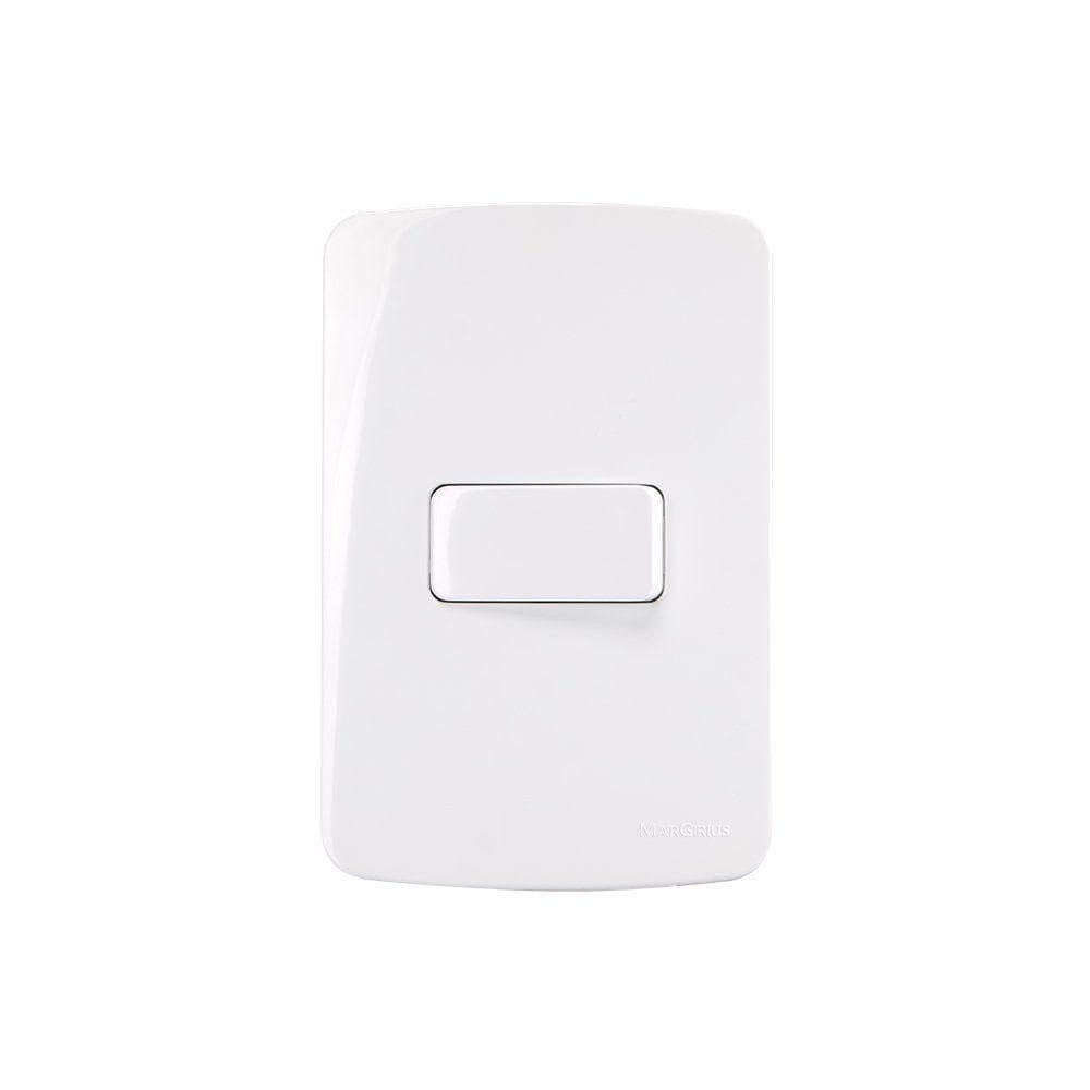 Interruptor Simples Margirius B3 10a Com Placa 4x2 Branco Branco