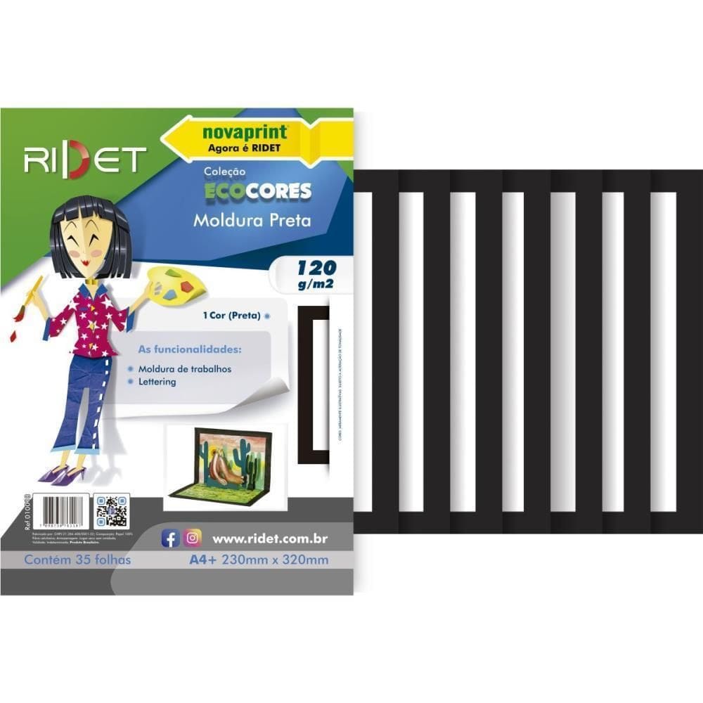Bloco P/Educação Artística Moldura Preta A4 120G.35Fls Ridet