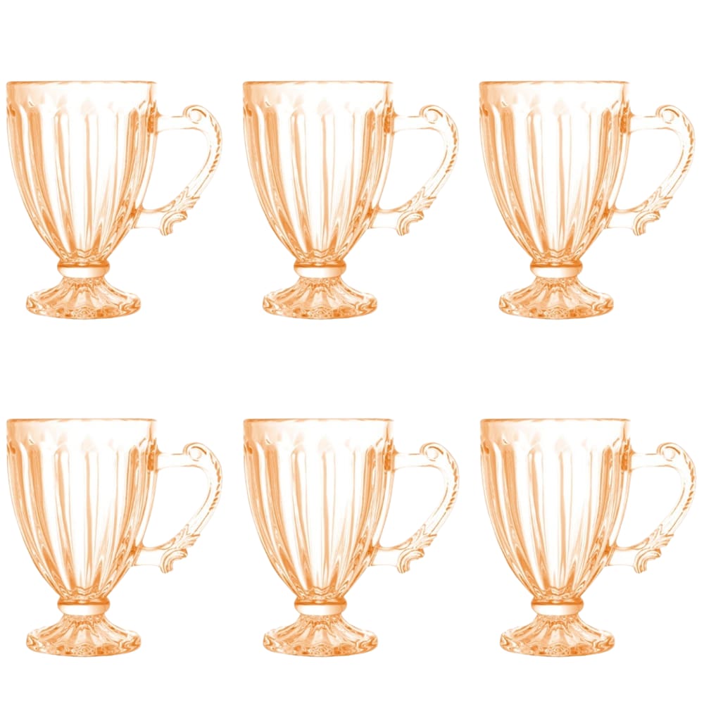 Jogo De 6 Xícaras 190ml Roma Âmbar Lanty Ke Home