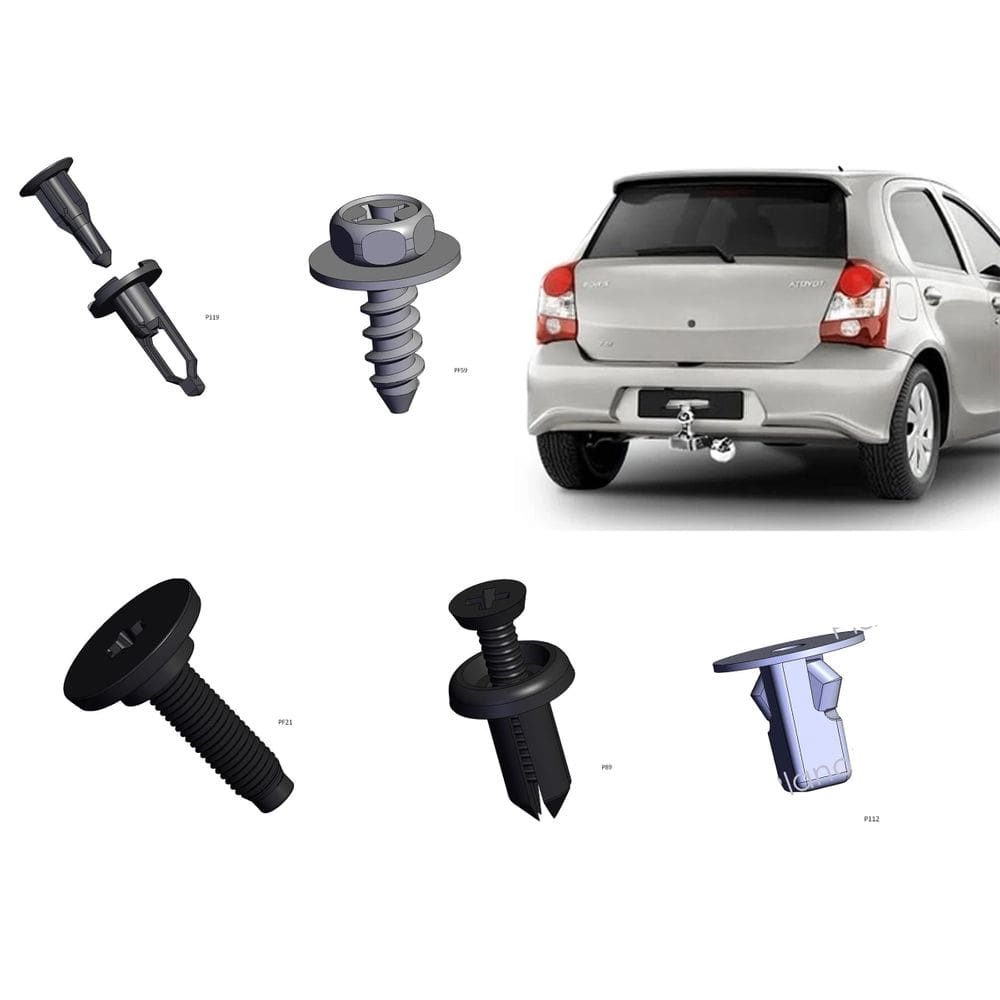 Kit Presilha Parachoque Etios Hatch 2012 A 2020 Traseiro